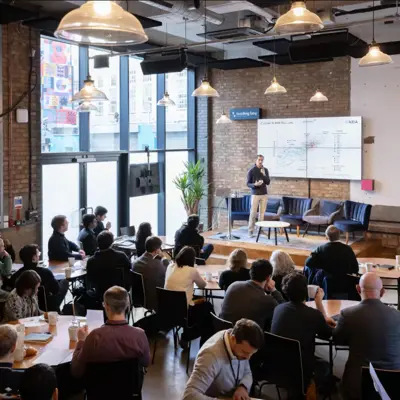 Suraj Bramhavar speaking at an event