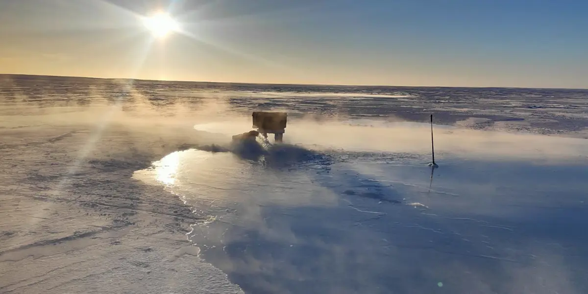 A photo of the RASI water pump used for research on the ice plains in Canada