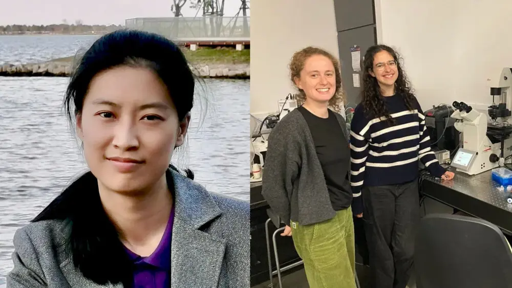 Left image: Kirsty Wan. Right image: Members of Kirsty’s team: Hannah Laeverenz-Schlogelhofer (left) and Lily Hartmann (right).