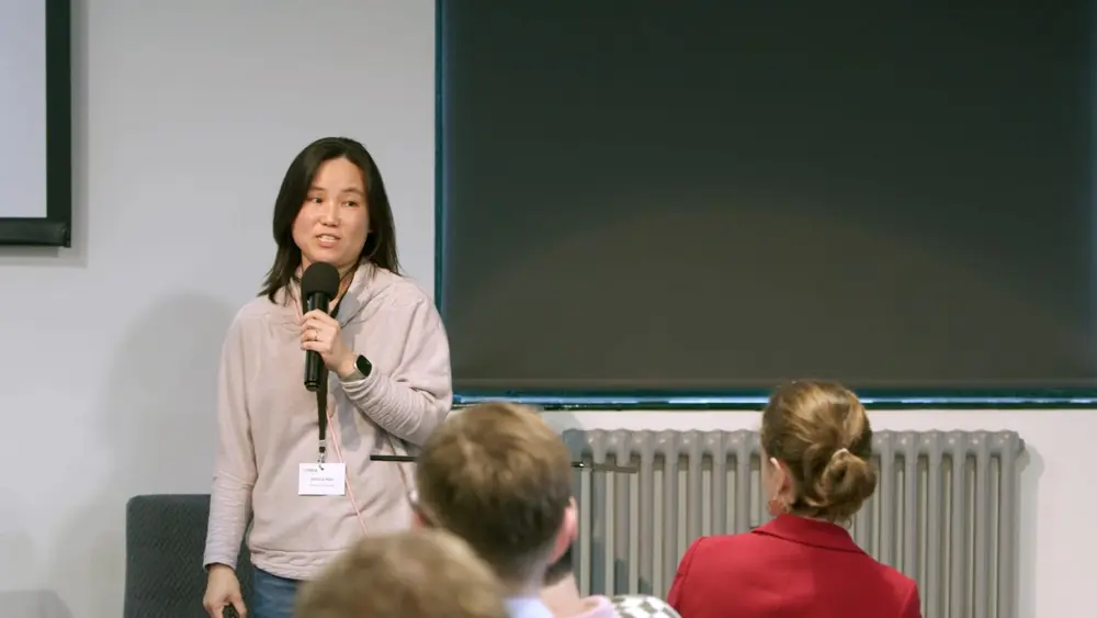 Jessica Man presenting a talk at the Trust Everything, Everywhere Discovery workshop