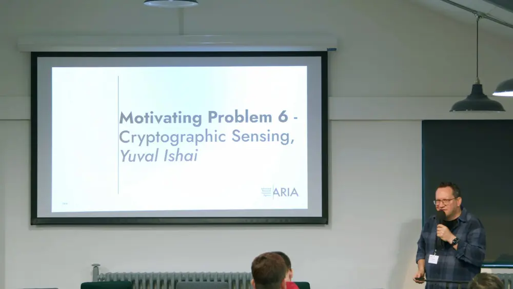 Yuval Ishai presenting a talk at the Trust Everything, Everywhere Discovery workshop
