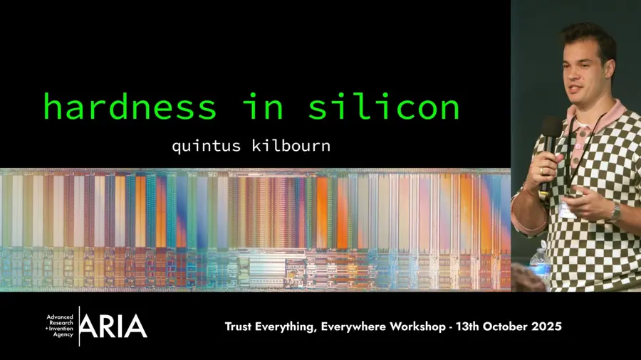 Quintus Kilbourn presenting a talk at the Trust Everything, Everywhere Discovery workshop