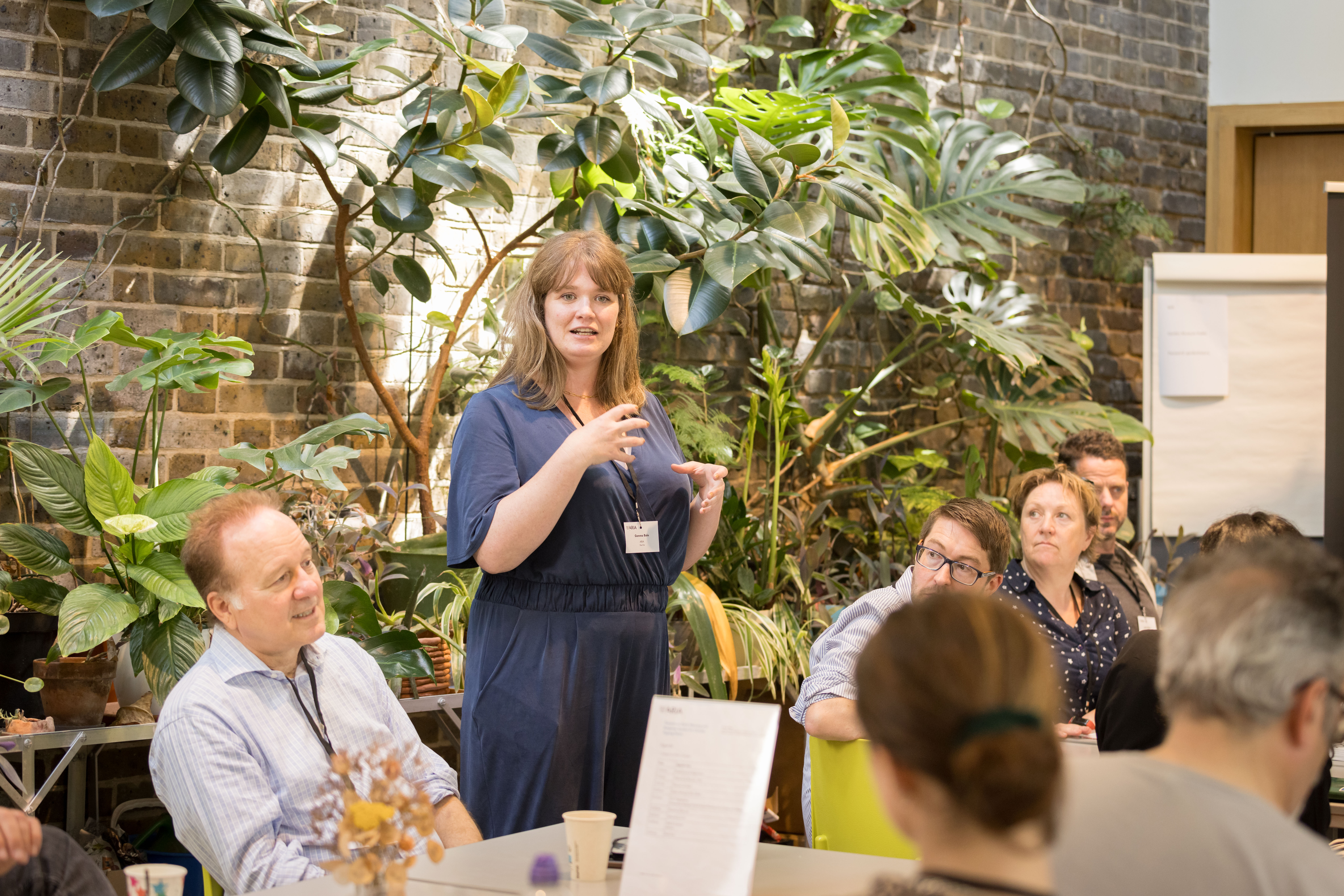 A photo of Gemma Bale speaking at an event